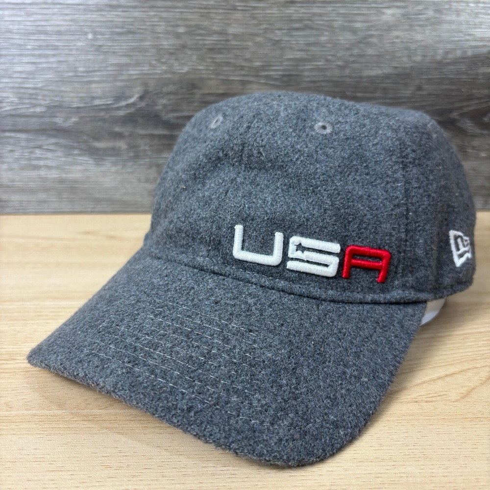 Ryder Cup Hat Strap Back Gray Wool Blend Golf Team USA 2016 New Era Adjustable‎